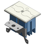 Adjustable Floor Box, Duplex, 1-Gang, Ivory